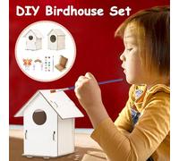 Hobngmuc Kits de casita para pájaros para niños,Kit de casa para pájaros, Kit de casa para, 2 Juegos de para con Montaje de Madera para Bricolaje, Juguete Educativo al Aire Libre