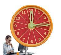 Hobngmuc Reloj de mesa con batería | Reloj pequeño de mesa con impresión 3D de cítricos | Pequeña decoración para niños y adultos, cumpleaños, profesores, escuela, dormitorio, sala de estar