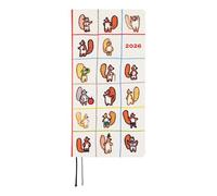 Hobonichi Techo 2026 Spring Weeks - 100% naranja: Squirrel 's Moving Day (Japanese, Tall & Slim, April Start)