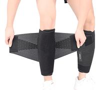 Hobrave Paquete de 2 fundas de compresión para pantorrilla, para aliviar el dolor muscular de la pantorrilla, tensión, esguinces, lesiones, soporte ajustable para las piernas, hombres y mujeres