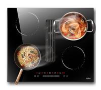 Hobsir Placa de Inducción con Extractor Integrado 60 cm, 4 Zonas, 6400W | 9 Niveles de Potencia, Bloqueo Infantil, Función Boost, Recirculación con Filtro Carbón- Sin Manguera de Salida de Aire
