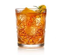 Hobstar doble anticuado gafas 340/340 ml - juego de 4 - Vintage de cristal tallado vasos de Whisky por Libbey