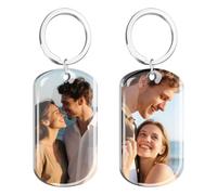 HOBULL Llavero Personalizado con Foto, Doble Cara Imagen Llaveros Personalizados Grabado Láser a Color, Llaveros Regalos Originales para Hombre, Mujeres, Pareja