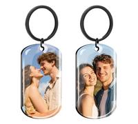 HOBULL Llavero Personalizado con Foto, Doble Cara Imagen Llaveros Personalizados Grabado Láser a Color, Llaveros Regalos Originales para Hombre, Mujeres, Pareja