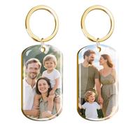 HOBULL Llavero Personalizado con Foto, Doble Cara Imagen Llaveros Personalizados Grabado Láser a Color, Llaveros Regalos Originales para Hombre, Mujeres, Pareja