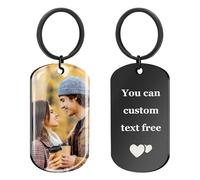 HOBULL Llavero Personalizado con Foto y Texto, Llaveros Personalizados Doble Cara Imagen Nombre, Grabado Láser a Color Llaveros Originales Regalos para Hombre, Mujeres, Pareja