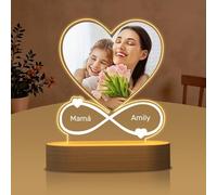 HOBULL Regalo Dia de la Madre Personalizado con Foto, Regalo Mama Lampara Personalizada con Foto Texto, Regalos Originales para Madres, Ideas Regalar Mamá Mujer Cumpleaños