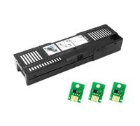 HOBXMFY Caja de Tanque de Mantenimiento con Chip Compatible con MC-32 para impresoras TC 20 TC-5200 TC-5200M TC-20(1 Tank and 3 Chip)