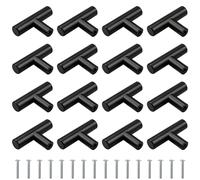 hocadon 16 x Tiradores Armarios Negro Tiradores en Forma de T Acero Inoxidable 12x50mm Tiradores Cajones Negro Pomos y Tiradores para Muebles