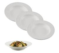 hocadon 4 piezas Platos Hondos Sopa Platos para Pasta 20 x 4 cm Plato de Porcelana para Pasta, Ensaladas, Filetes, Blanco