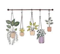 hocadon Decoración de Pared con Cestas de Flores de Metal Adornos Muro Arte de Muro 40 x 30cm Decoración de Pared de Metal para Salón, Balcón, Dormitorio, Oficina, Porche