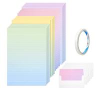 Hocadrv 16 Hojas de Papel de Papelería y 8 Sobres Juego de Papel de Carta y Sobres Juego de Papel para Escribir Cartas Papel de Carta con Líneas para Cartas lnvitaciones Regalos