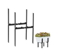 Hocadrv 2 soportes para jardineras en forma de H sin taladrar de 1,5 a 31 cm y jardinera de 16 a 23 cm para balcones