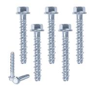 Hocadrv 20 Unidades de Tornillos de Hormigón de Cabeza Hexagonal M8 X 60 Galvanizados Plata,Tornillos Autorroscantes para Ventana, Mampostería, Arquitectura, Industria