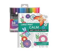 Hocadrv Libro para colorear para adultos, libro para colorear flores, bloc de colorear con 36 colores