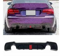 HOCAH Difusor de Labio de alerón de Parachoques Trasero de Coche para BMW Serie 3 E92 Coupe E93 Convertible M Sport 2007-2013 difusor Trasero con luz Negro Brillante ABS