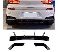 HOCAH Divisor de difusor de Labio de alerón de Parachoques Trasero de Coche para Hyundai i30N i30 N MK3 Hatchback 2017 2018 2019, plástico PP Negro Brillante, Accesorios Exteriores
