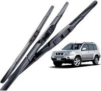 HOCAH Juego de Escobillas Limpiaparabrisas para Nissan X-Trail T30 2000-2007 24in+16in+17in, Escobilla Coche Limpiaparabrisas Delantero, Fácil Instalación
