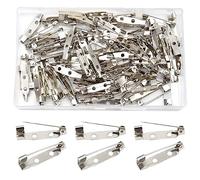 Hocansen 100 imperdibles de seguridad de 25 mm, broches plateados, pasadores de cierre de seguridad con agujeros para fabricación de joyas y manualidades (25 mm/ZB-C)