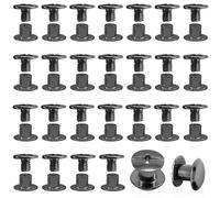 Hocansen 100 unidades/50 juegos de tornillos para encuadernación en negro, tornillos de cabeza plana de metal, tornillos Chicago para libros, decoración y encuadernación (Gunmetal/M5 x 5 mm)
