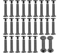 Hocansen 100 unidades/50 juegos de tornillos para encuadernación en negro, tornillos de cabeza plana de metal, tornillos Chicago para libros, decoración y encuadernación (Gunmetal/M5 x 25 mm)