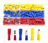 Hocansen 160 conectores de bala macho y hembra aislados terminales balas conectores eléctricos de cabeza redonda para cables (PZD/Colour)