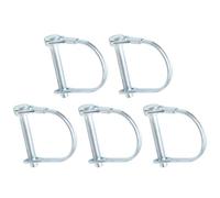 Hocansen 5 pasadores de bloqueo de alambre de 6 x 40 mm en forma de D, pasador de bloqueo de eje de alambre redondo con retenedor de alambre de arco para granja, tractores, remolques (6 x 40 mm/DX)