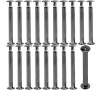 Hocansen 50 unidades/25 juegos de tornillos para encuadernación en negro, tornillos de cabeza plana de metal, tornillos Chicago para libros decoración y encuadernación (Gunmetal/M5 x 45 mm)