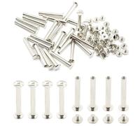 Hocansen 50 unids/25 juegos tornillos de encuadernación de plata tornillo de cabeza plana de metal tornillos Chicago para libros de decoración y encuadernación(M5x35)