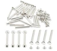 Hocansen 50 unids/25 tornillos de encuadernación de plata tornillo de cabeza plana de metal tornillos Chicago para libros de decoración y encuadernación(M5x45)