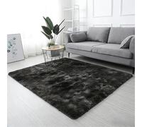 HOCEDO Alfombra Dormitorio 140 x 135 cm Isolación Acústica y Disminución del Ruido, Ahorro Energético Alfombras de Habitacion para Salas de Estar y Dormitorios., Negro Gris