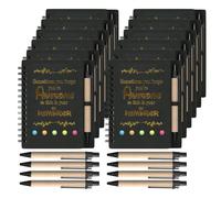 HochoLii - Cuaderno con espiral, lote de 12, cuaderno espiral, cuaderno lineado, bloques de memoria, cuaderno de dibujo para adultos, cuaderno de dibujo, cuaderno pequeño, cuaderno de notas, negro