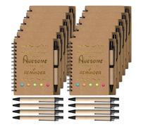 HochoLii - Cuaderno con espiral, lote de 12, cuaderno espiral, cuaderno lineado, bloques de memoria, cuaderno de dibujo para adultos, cuaderno de dibujo, cuaderno pequeño, cuaderno de notas, marrón