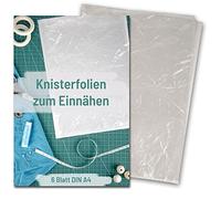 Hochzeit DIY Lámina para coser, 6 hojas DIN A4, lavable y versátil aplicación de costura, tela crujiente con efecto de crujido, papel crujiente como accesorios de costura y accesorios de ganchillo
