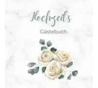 Hochzeit´s Gästebuch: mit Dankessagung und 150 leere Seiten zum Gestalten für die Gäste, im Rosen Marmor Design