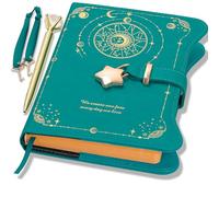 Hoci Poci Diary with Lock and Keys for Girls Gift Ideas, 360 Kraft Pages Journal for Women, B6 Refillable Notebook for Writing with Pen and Bookmark (Turquoise)