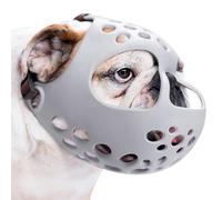 Hocico corto para perro, bozal de silicona suave con cara plana para bulldog francés, Shih Tzu y pug para morder masticar lamer y arreglar, permite jadear