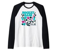 Hockey Babe Coquette - Patín de hielo y diseño de palo Camiseta Manga Raglan
