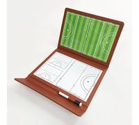 Hockey Board per Insegnare e Formazione, Lavagna Tattica Hockey de Doble Cara, con 2 Rotuladores Borrables, Diseño Reversible, Ligera y Portátil, para Enseñar(Brown)