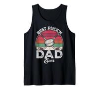 Hockey Dad Best Puck'n Dad Ever Vintage Día del Padre Camiseta sin Mangas