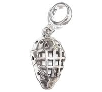 Hockey de hielo Goalie Mask Sterling Silver Bead Charm .925 Casco