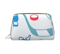Hockey Elements - Bolsa de almacenamiento de piel con cremallera para artículos diversos, estuche para bolígrafos, White, Talla única