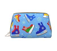 Hockey Elements - Bolsa de almacenamiento portátil de piel con cremallera y diseño creativo para pintalabios, White, Talla única