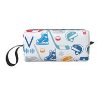 Hockey Elements - Bolsa de cosméticos portátil con estampado creativo, estuche de almacenamiento de viaje, bolsa organizadora con cremallera para un acceso rápido