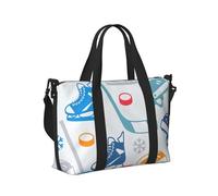 Hockey Elements - Bolsa de mano portátil plegable con estampado creativo para fin de semana, viajes, gimnasio, vacaciones