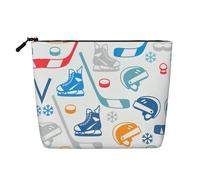 Hockey Elements - Bolsa de trabajo con estampado creativo de una sola capa, organizador de cosméticos de viaje, gran capacidad, Negro -, Talla única