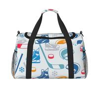 Hockey Elements - Bolsa de viaje con estampado creativo y versátil para actividades al aire libre