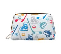 Hockey Elements - Bolsa organizadora de artículos de aseo de piel con patrón creativo, bolsa de maquillaje para mujer, Gold, Talla única, Neceser