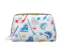 Hockey Elements - Bolsa organizadora de artículos de aseo de piel con patrón creativo, bolsa de maquillaje para mujer, Silver, Talla única, Neceser