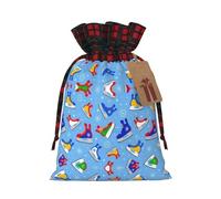 Hockey Elements - Bolsas de regalo reutilizables con cordón de Navidad con estampado creativo para cumpleaños, para envolver necesidades
